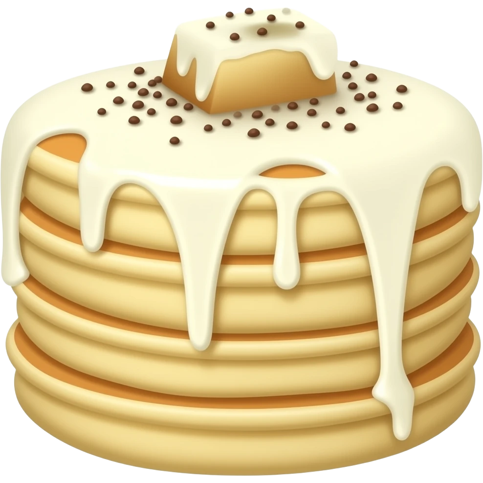 White chocolate dipped pancakes emoji