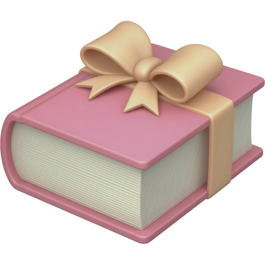 pink color book with  bow emoji