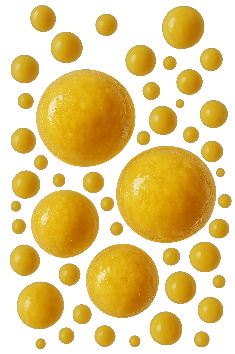 cellule di grasso gialle (adipociti) fluttuano in aria, iperrealistico 4k emoji