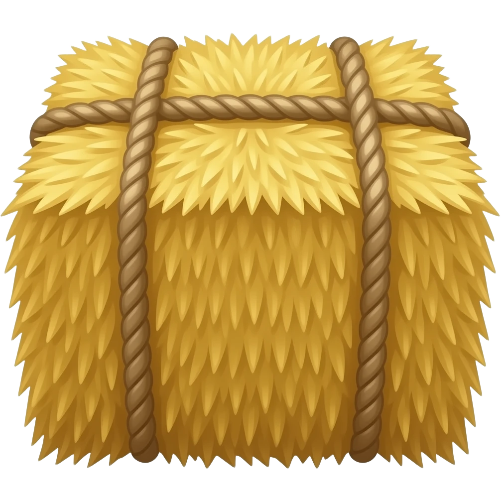 Rectangle Bale of hay with two strings emoji