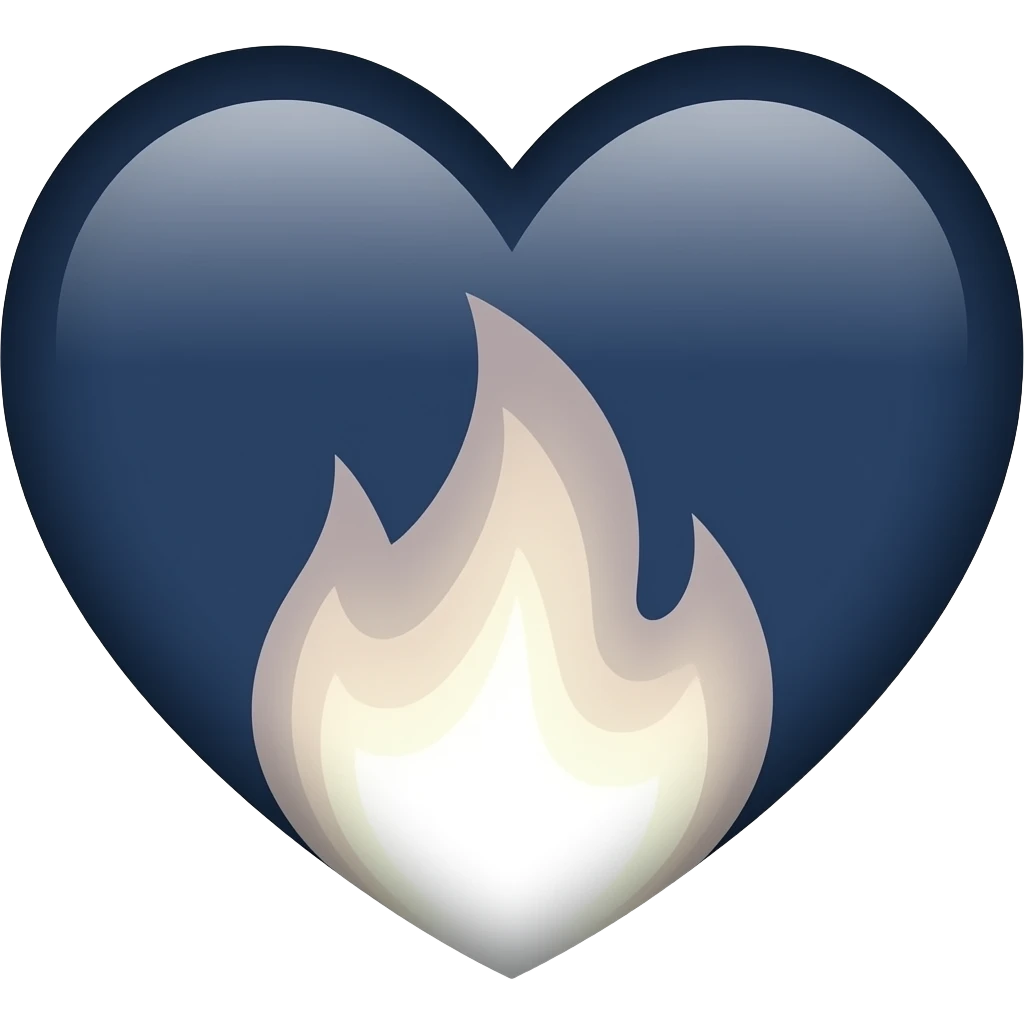 a heart in a BRG #004225 color involved in same color but a bit pale flames emoji