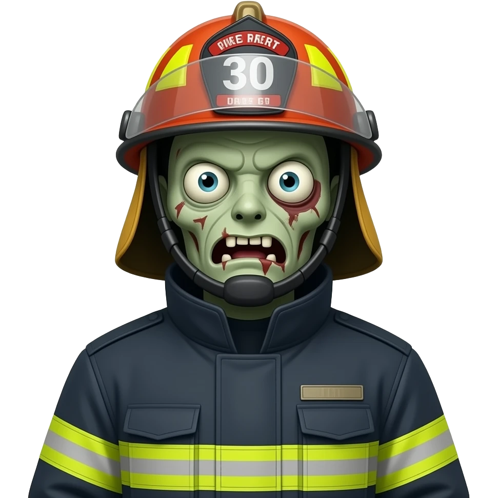 zoombie in fire brigade uniform emoji