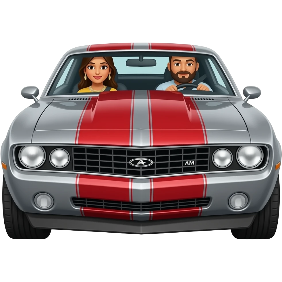 Grey and red can am maverick racing sxs with husband driving (he’s fat bald with really big beard)and wife that is Indian with brown hair emoji