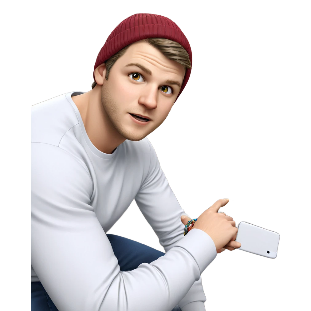 male portrait with accessories emoji