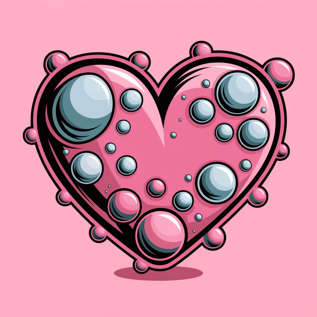 heart with a bubble texture emoji