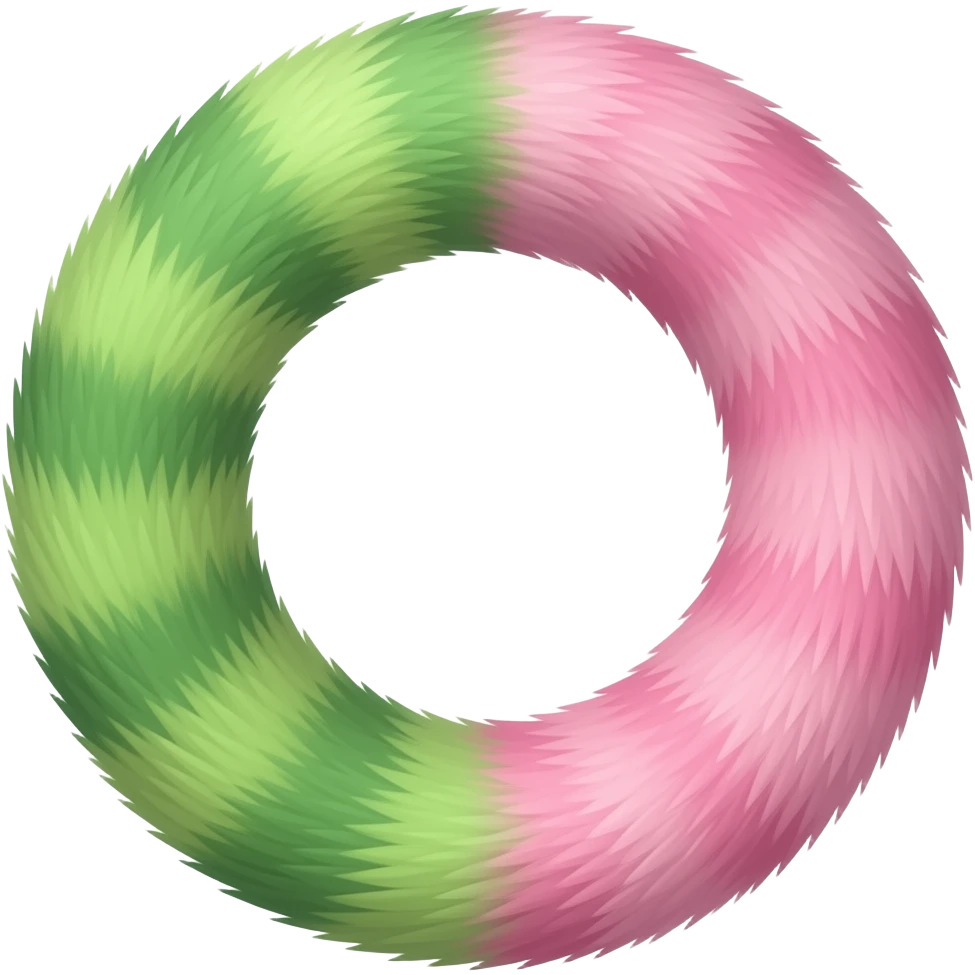 Green half pink cat tail tail emoji