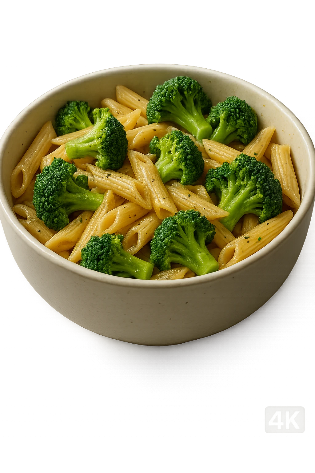 bowl di pasta e broccoli, iperrealistico 4k emoji