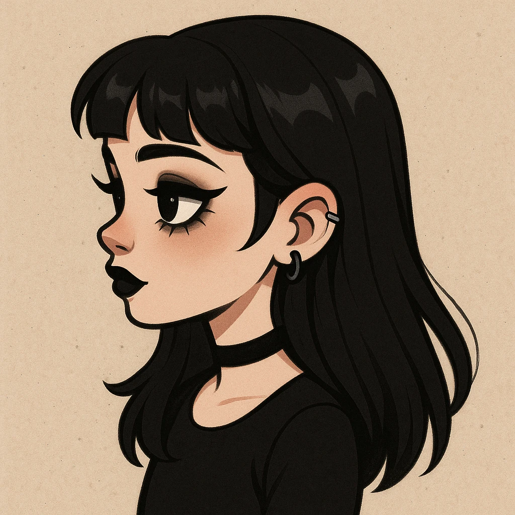 cute goth  profile girl art emoji
