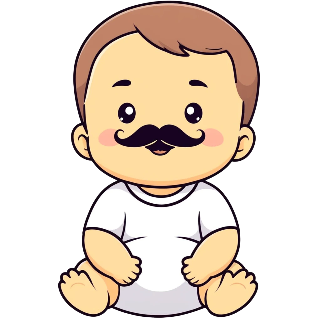 Baby with moustache  emoji