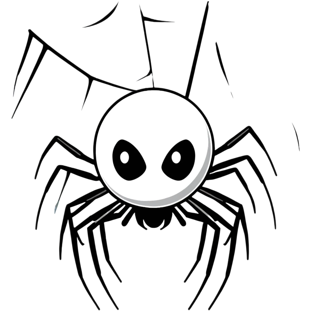 completely white spider, pure white spider with eight legs emoji