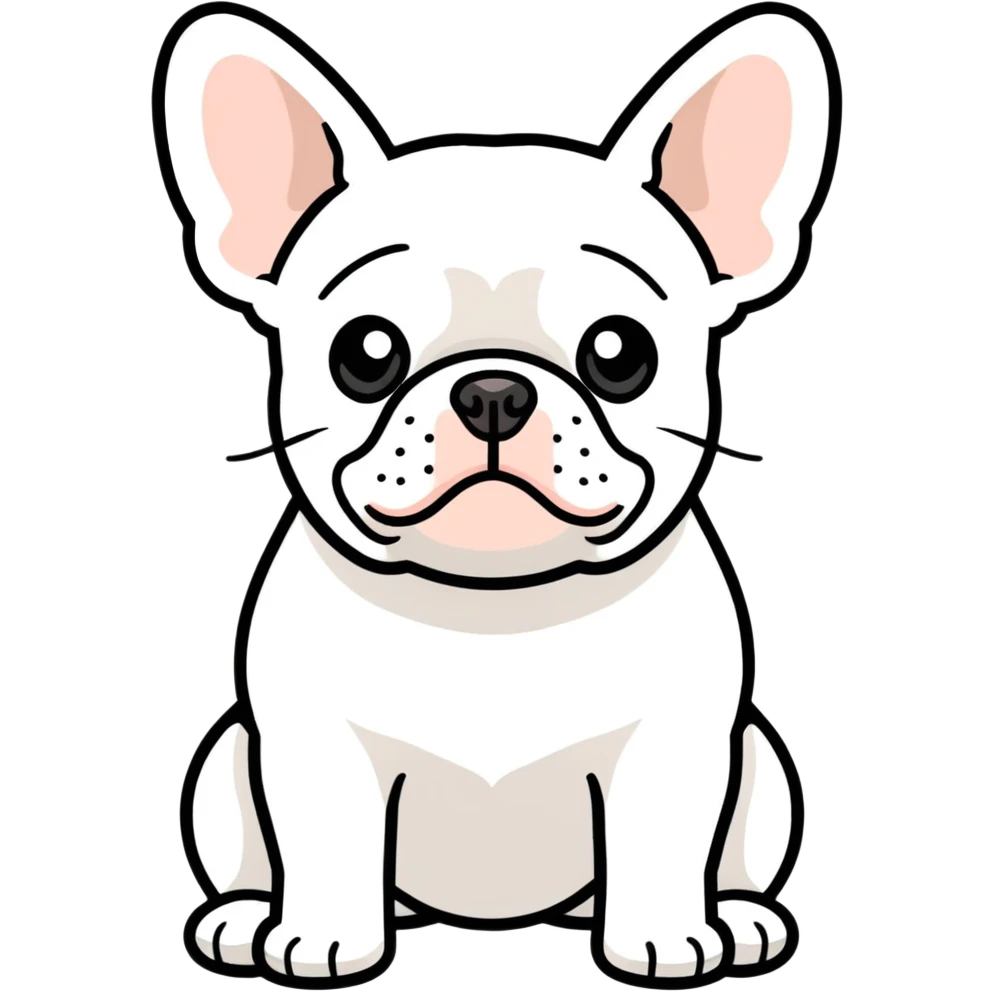 Light gray French bulldog emoji
