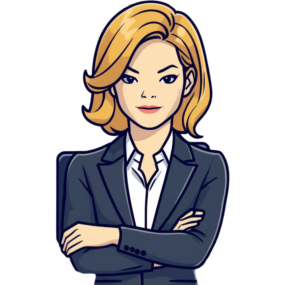 Michelle Monaghan with honey blonde hair as powerful CEO in office emoji