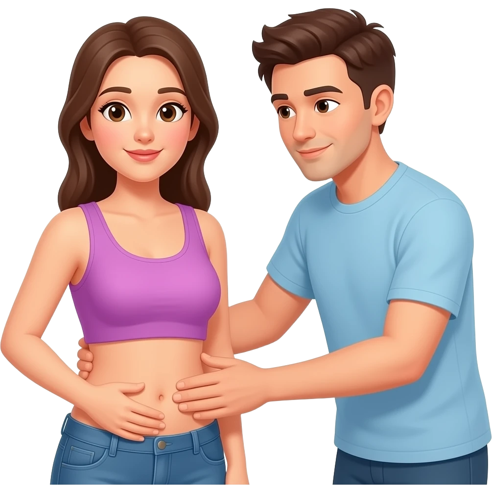 Me massaging the front  woman which is Abdomen emoji