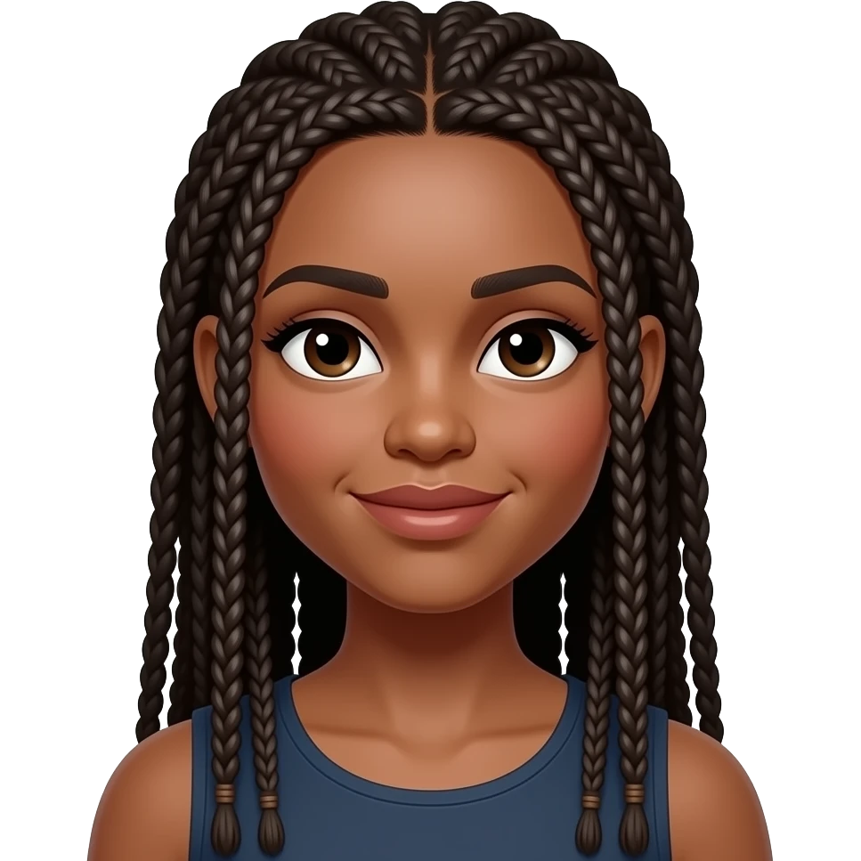 Bad bitch with knotless braids emoji