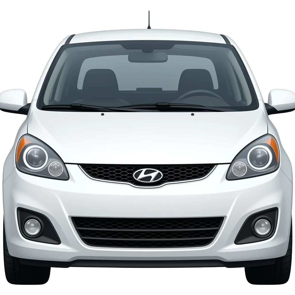 white hyundai getz car angle shot emoji