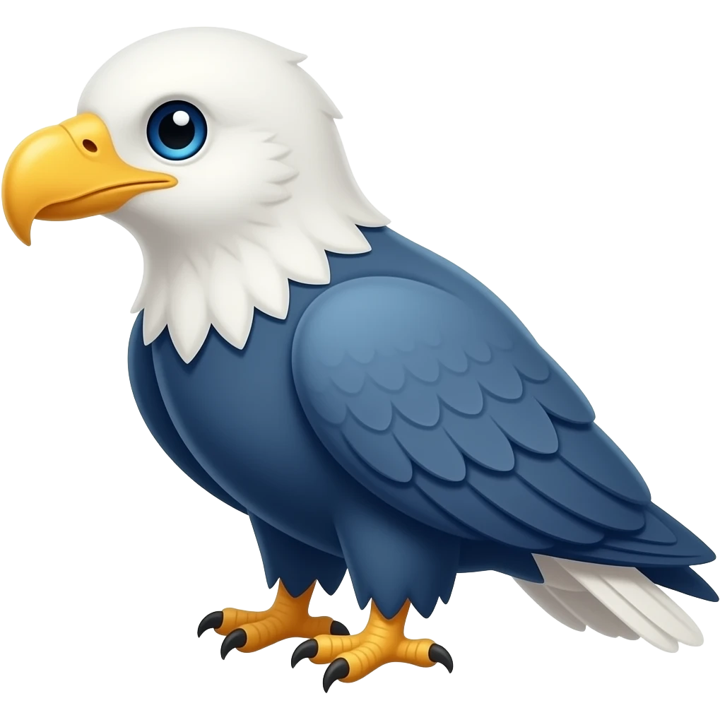 blue color eagle cute emoji