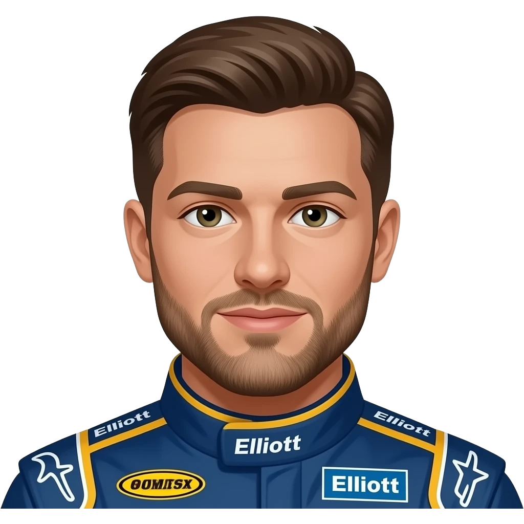 Chase elliott with facial hair emoji