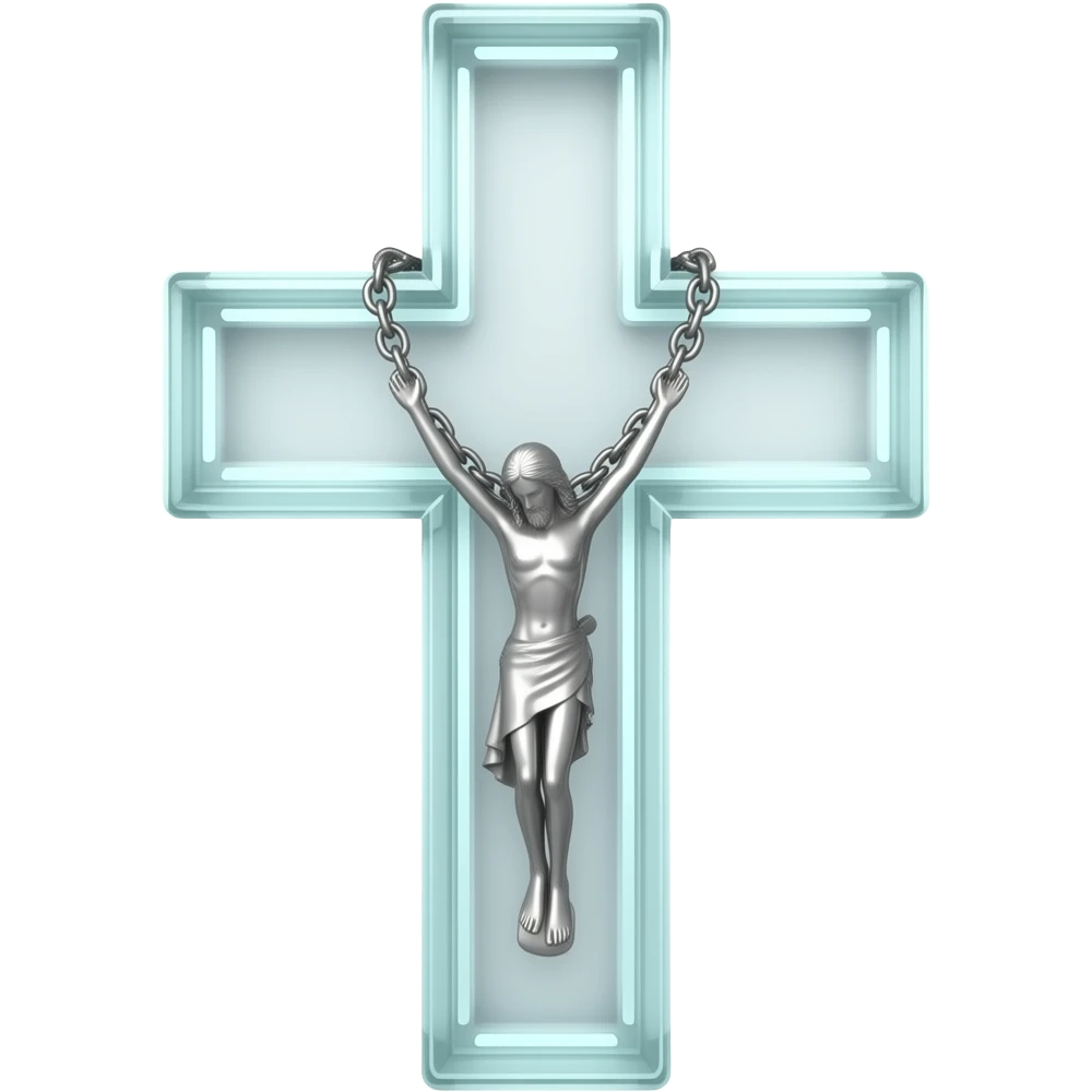 cruz sagrada silver vidro neon com rosário silver vidro neon emoji