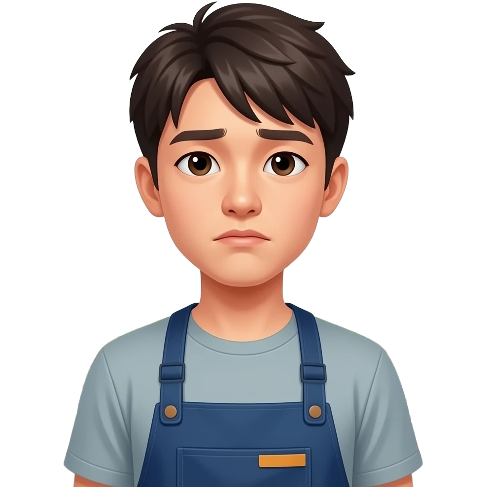 그 다음엔 종로구 광화문 근처 생활권 자영업자 젊은 남성(양복 말고 다른 옷 입은 사람). 살짝 슬픈 표정 emoji