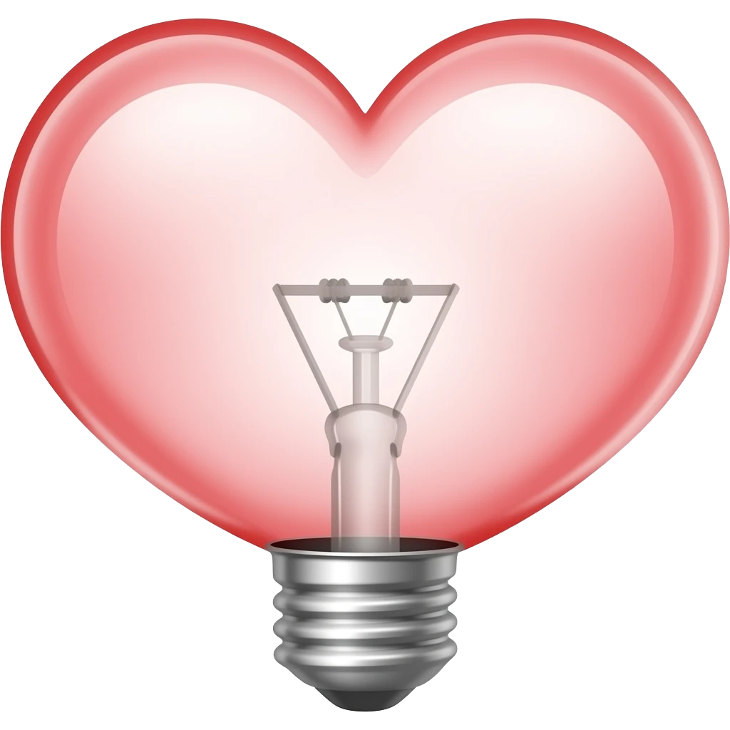 heart electric bulb emoji