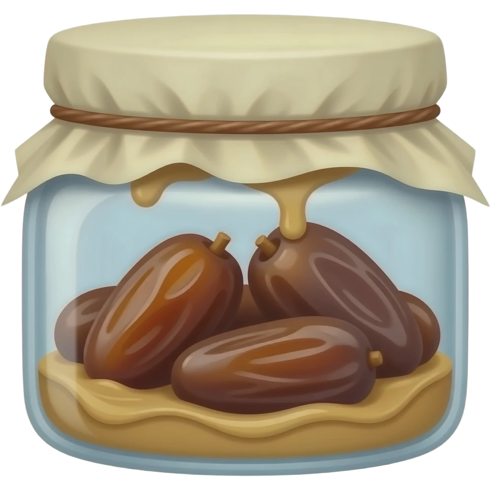 pack of dates with peanut butter jar emoji