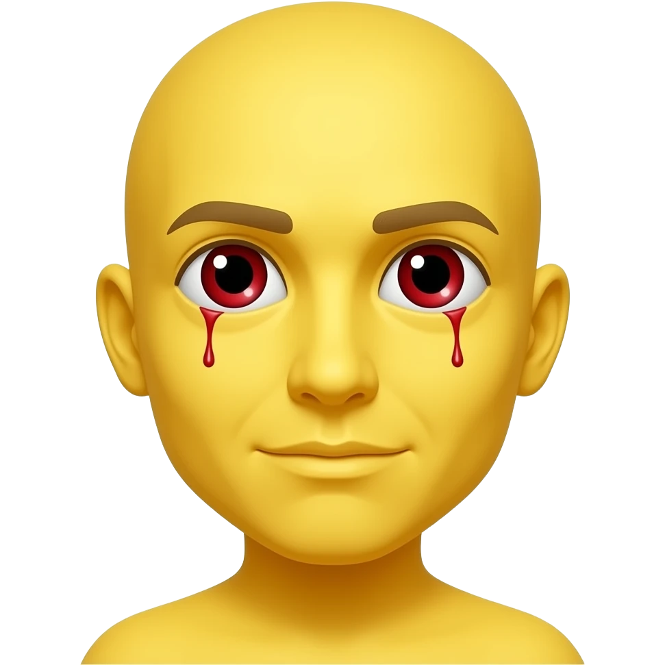 Yellow face with bloodshot high looking eyes emoji