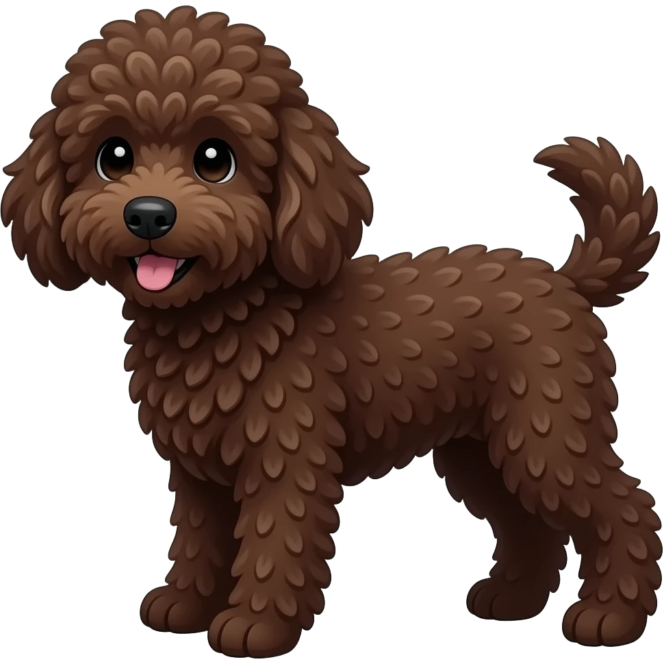 make dark brown goldendoodle emoji
