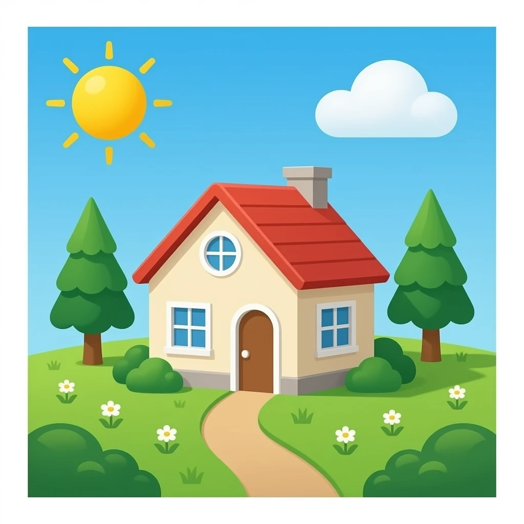 casa de  cucherias sola sin bosque emoji