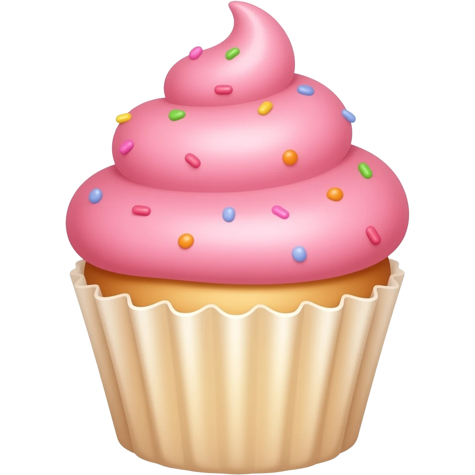 Cupcake with pink icing emoji