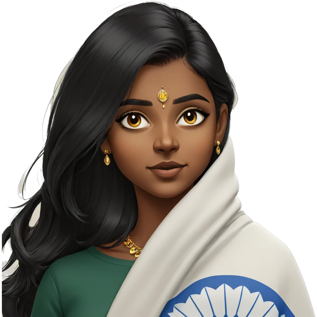 dark-skinned girl with jewelry emoji