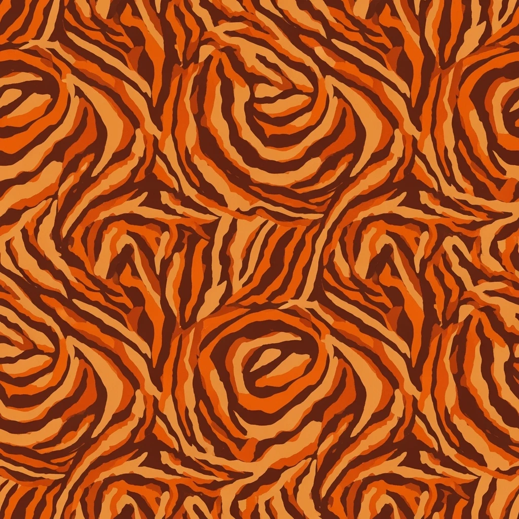 tiger print pattern in autumn colors, orange brown beige palette, abstract seamless texture, bold stylish background emoji