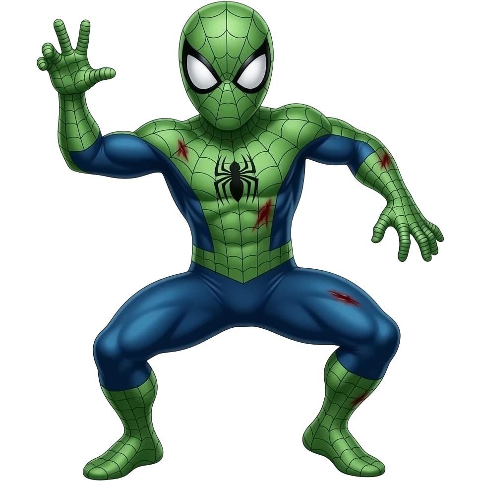 HAZME UN SPIDERMAN VERDE BAILANDO I HERIDO DE CUERPO COMPLETO CON HERIDAS GRAVES emoji