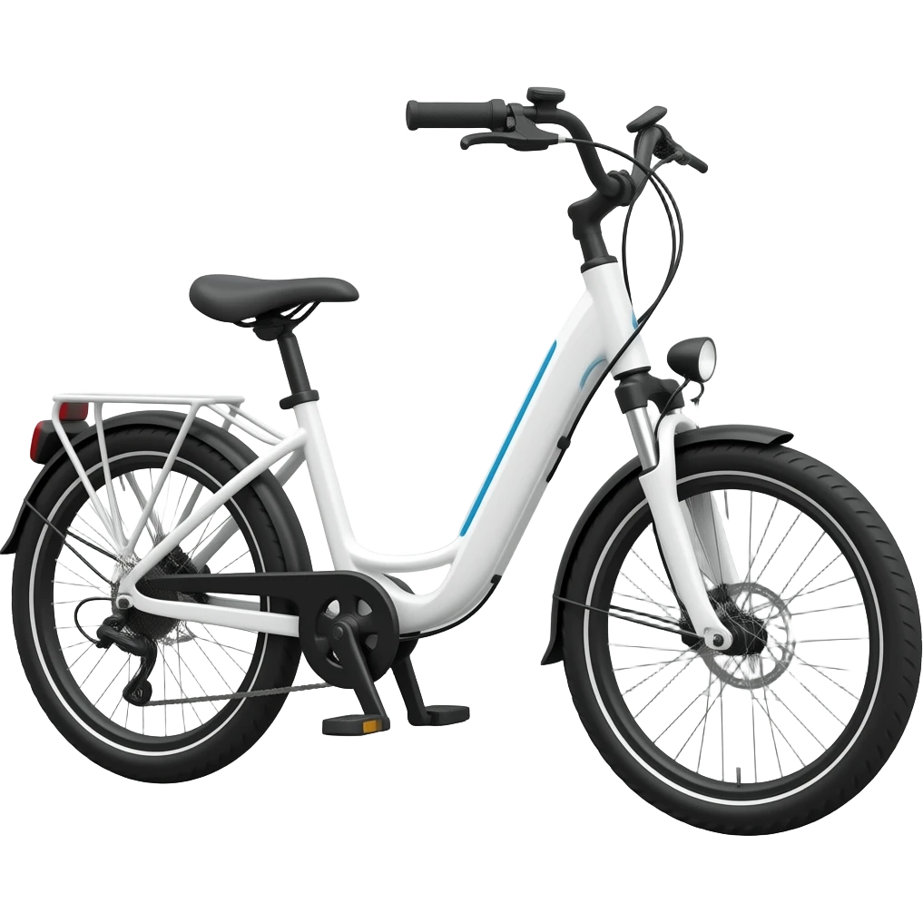 white electric cargo bike with box facing right emoji
