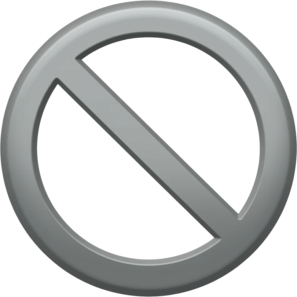 Erstelle Verbotszeichen mit nur 1 liene durch die Mitte statt 2 in komplett grau emoji