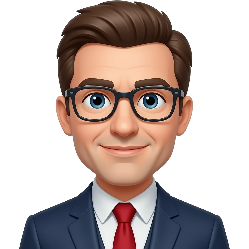 mr peabody with the crimson chin as a human with a big chin emoji