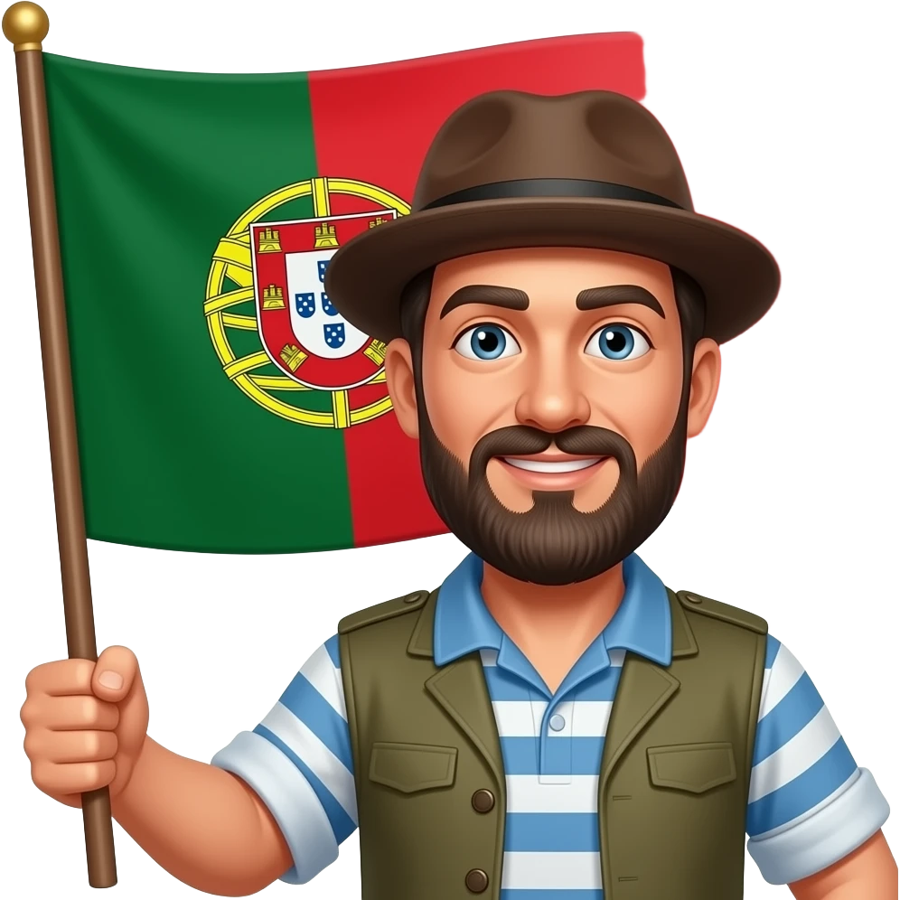 Portuguese man with a flag emoji