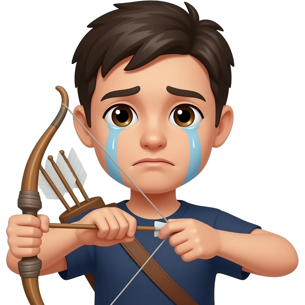 Crying with bow emoji