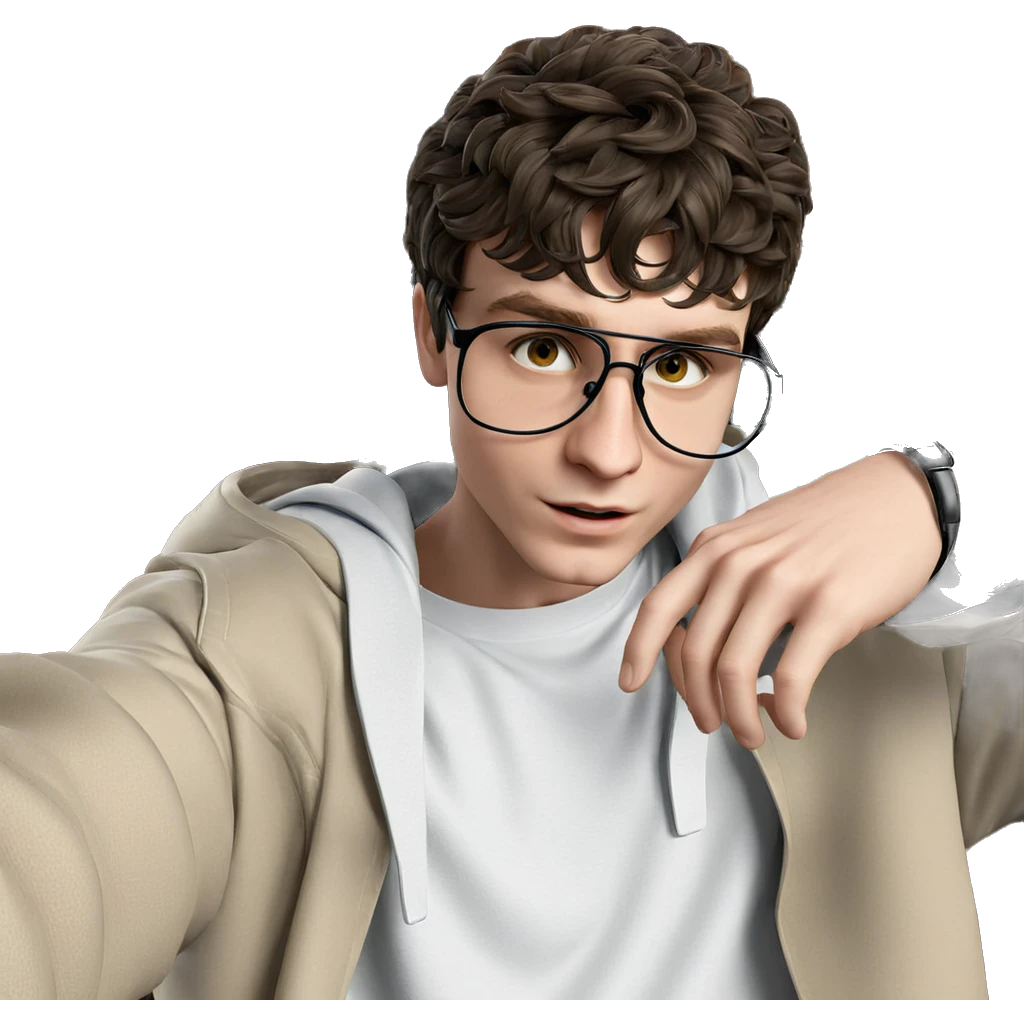 selfie of a stylish boy emoji