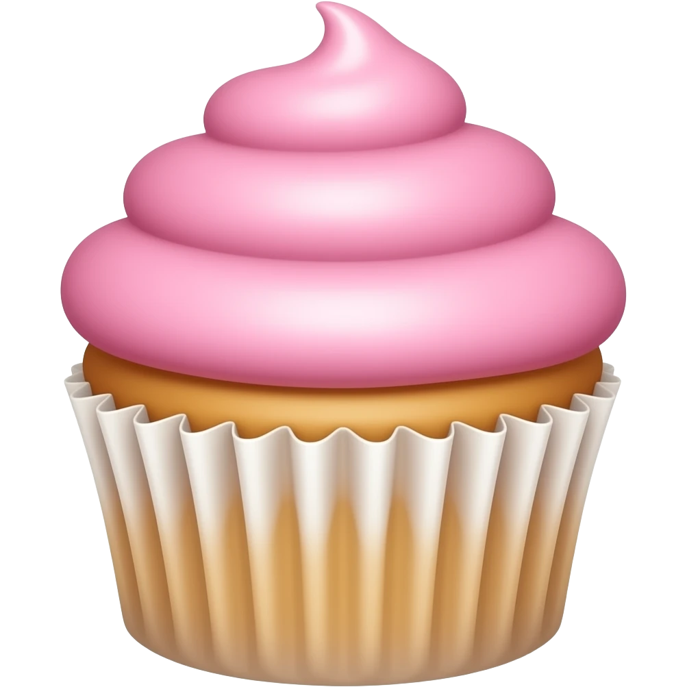 Cupcake with pink icing emoji