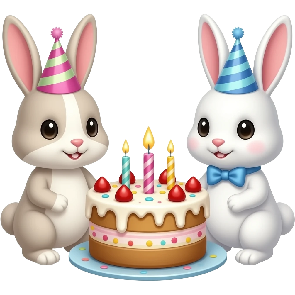 CRITTERS RABBITS BIRTHDAY emoji