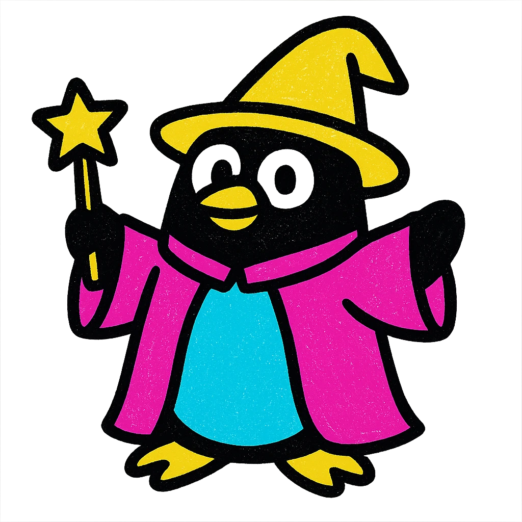 Penguin Wizard emoji