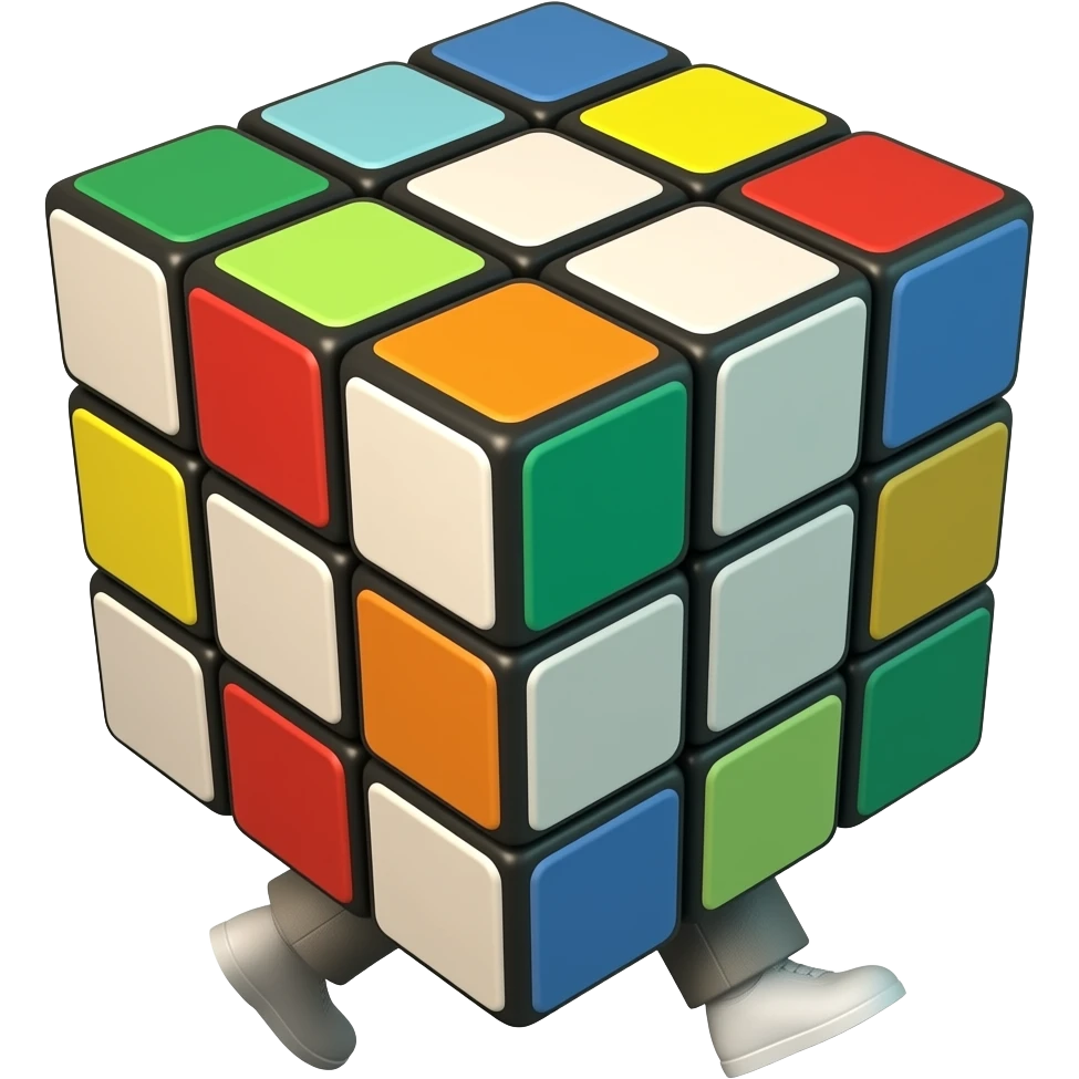 Walking Rubik's cube emoji