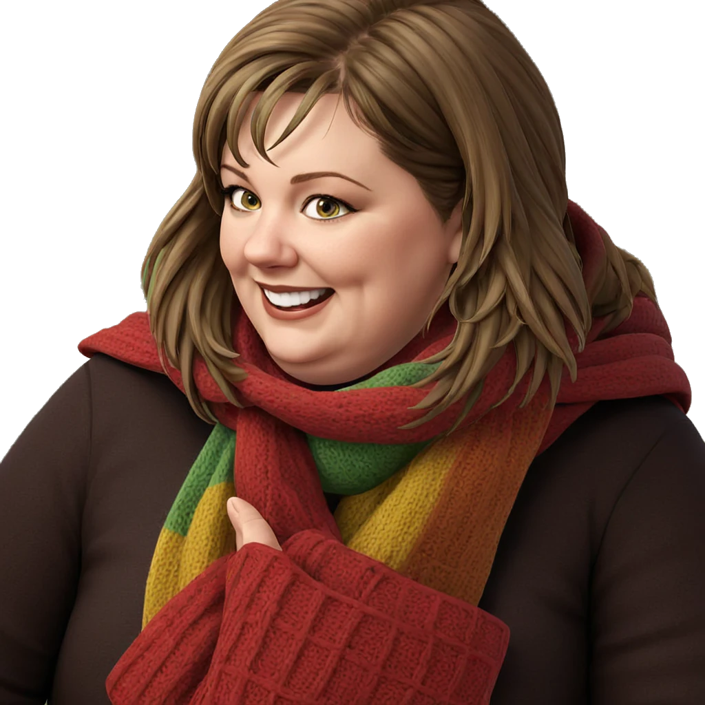 smiling girl in scarf emoji