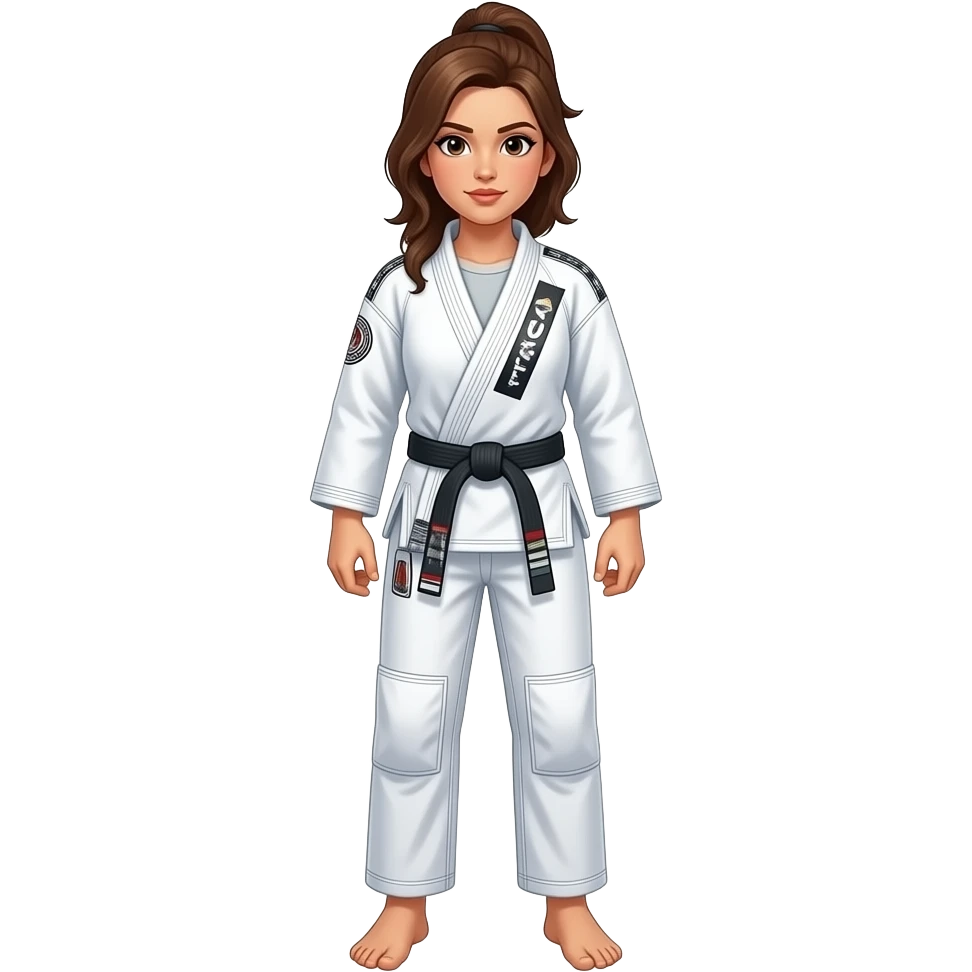 female bjj white belt emoji