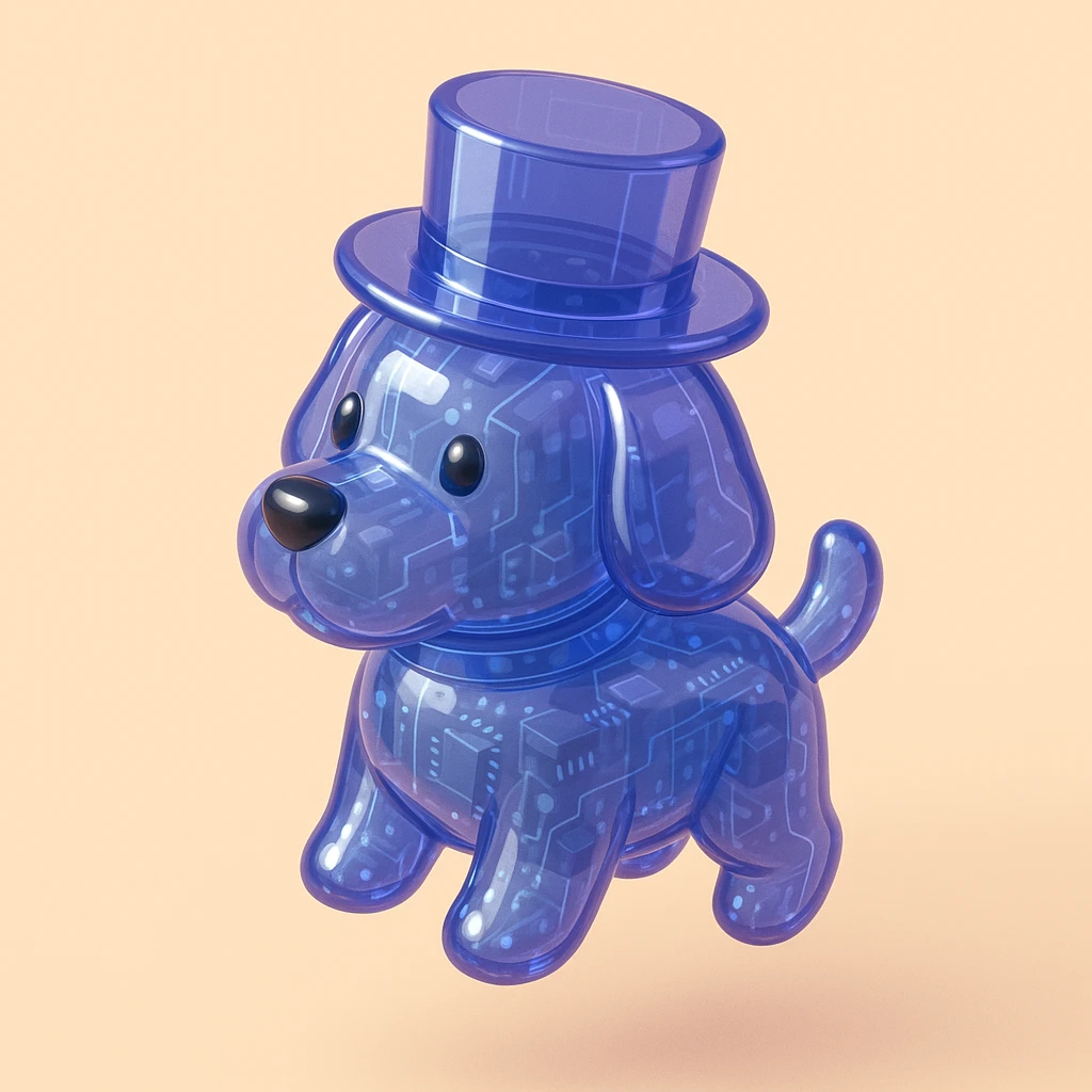 dog with tophat emoji