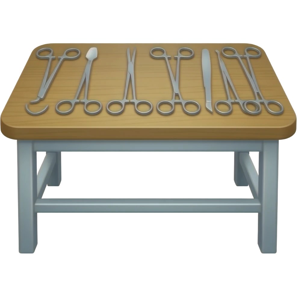 Surgery Tools in a table orderd correctly emoji
