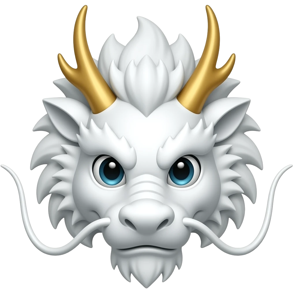 White kirin dragon head emoji