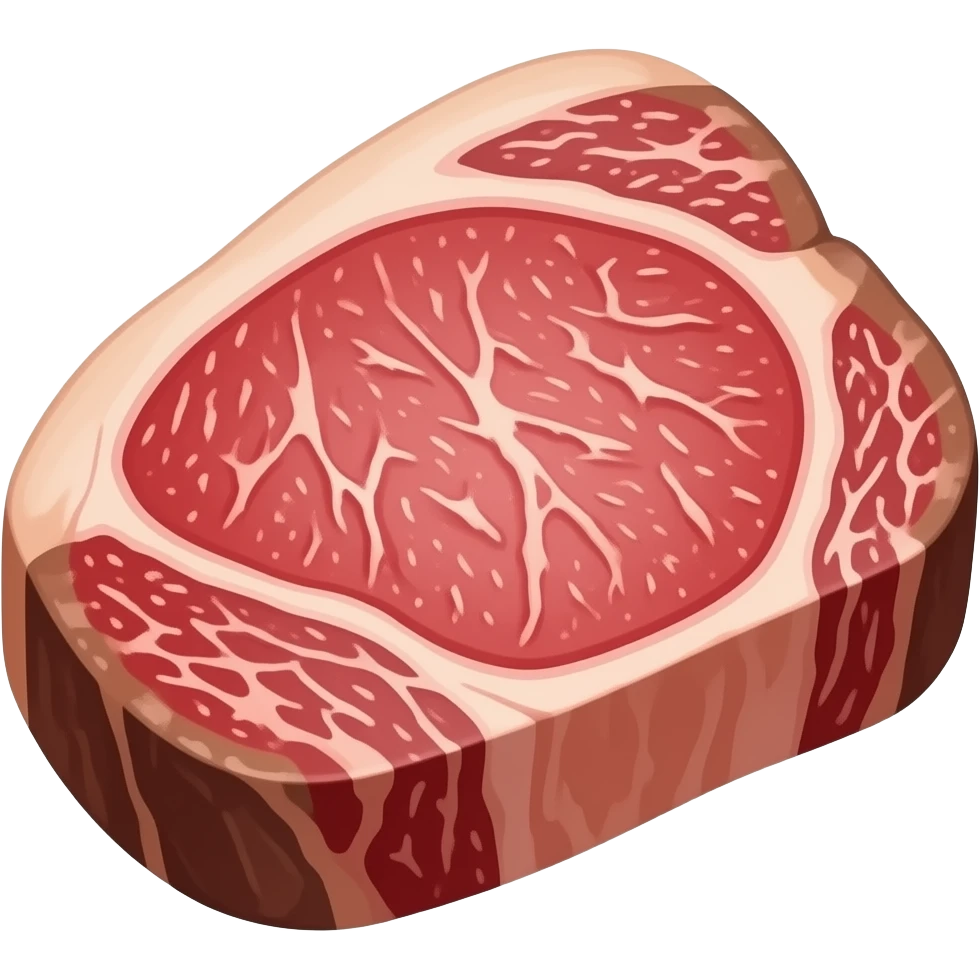 a peice of japanese wagyu A5 with high score marble that look real and more attractive emoji