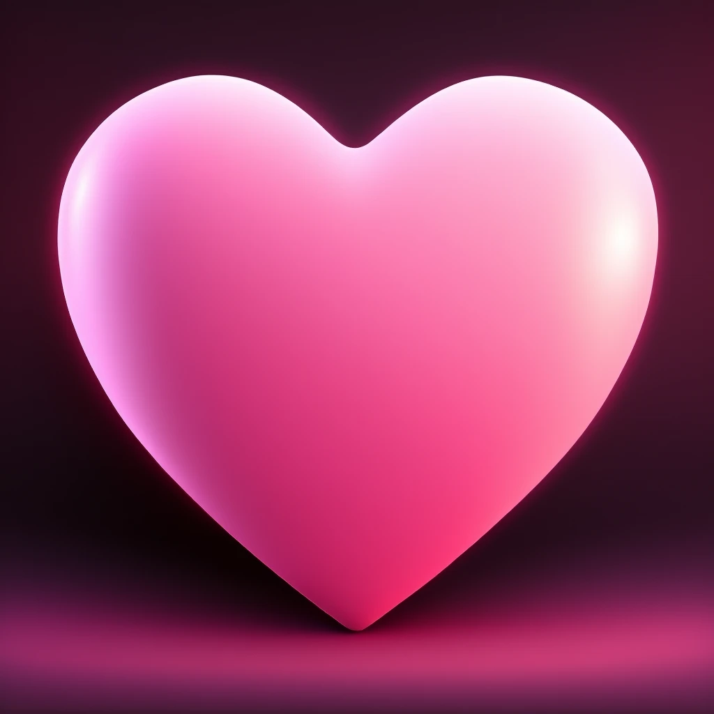 pink heart with a soft glow, ultra detailed emoji