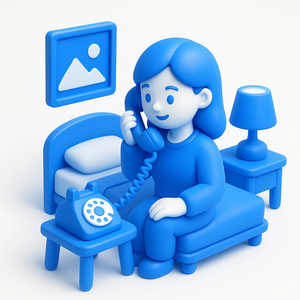 girl talking on telephone in her room emoji